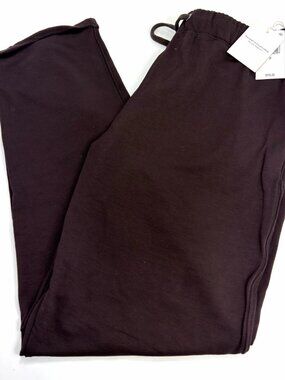 Majestic Filatures French Terry Wide Leg Pants Size 2 (US M 6–8) Aubergine NWT